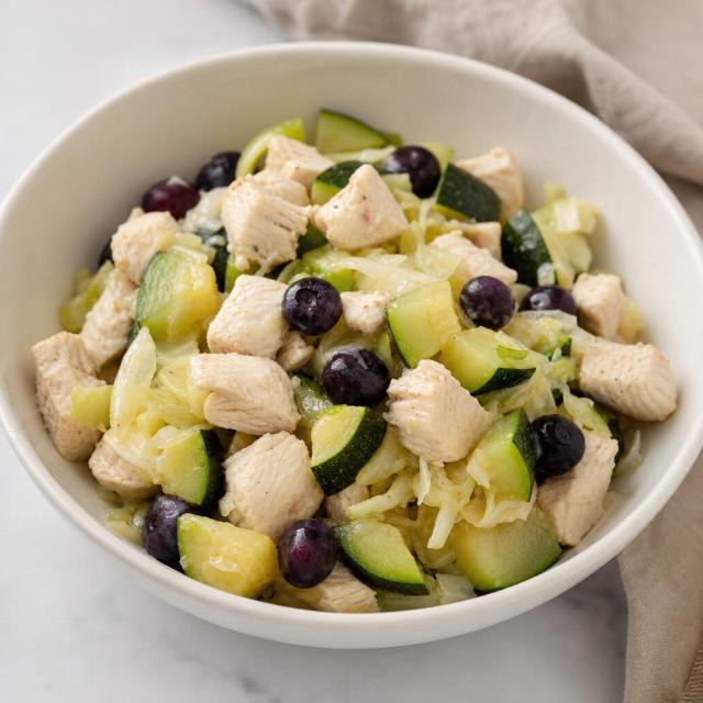 Chicken with Cabbage, Zucchini, and Blueberries Topper