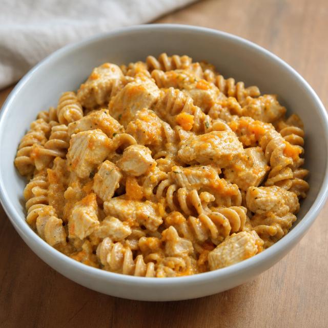 Creamy Chicken & Pumpkin Pasta Plate