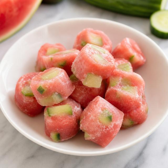 Cucumber and Watermelon Frozen Bites