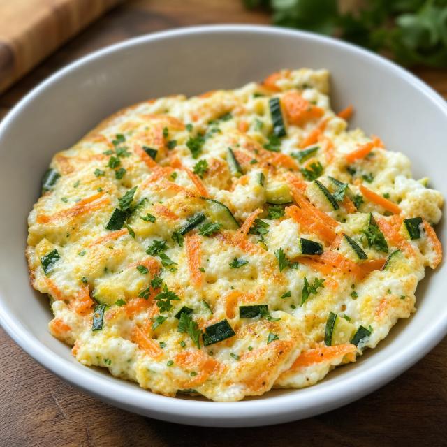 Egg White Omelet with Zucchini and Carrots