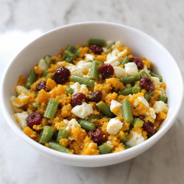 Egg White, Pumpkin, Green Bean, and Cranberry Topper