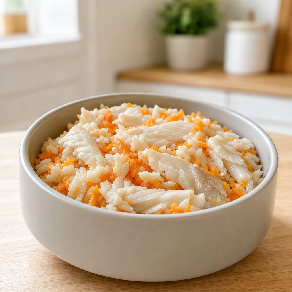 Flaky White Fish with Carrot Rice
