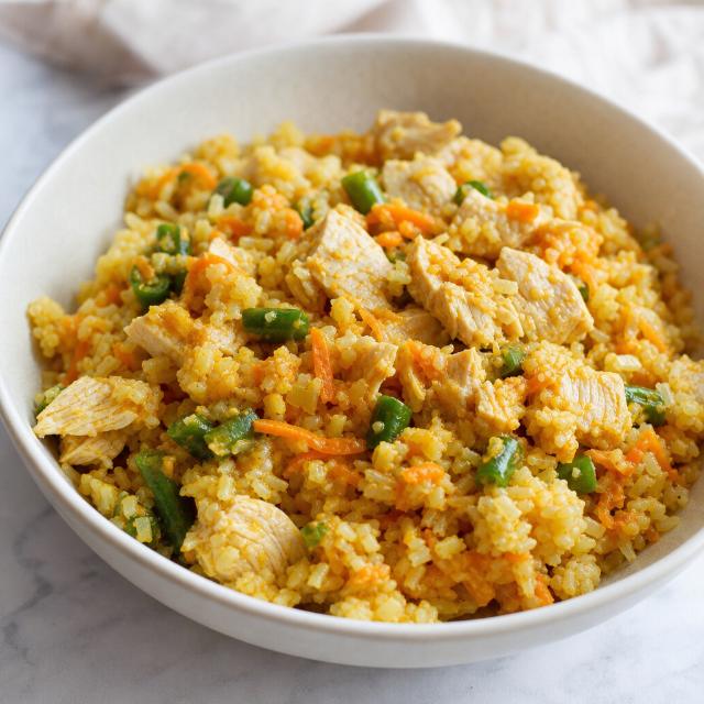 Silky Chicken and Cauliflower Rice Bowl