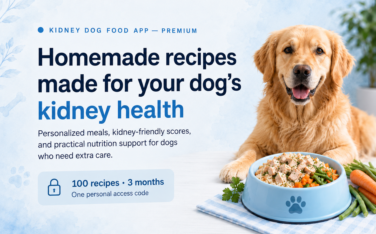 Kidney Dog Diet AI — Personalized Kidney-Friendly Recipes for Dogs, Powered by AI